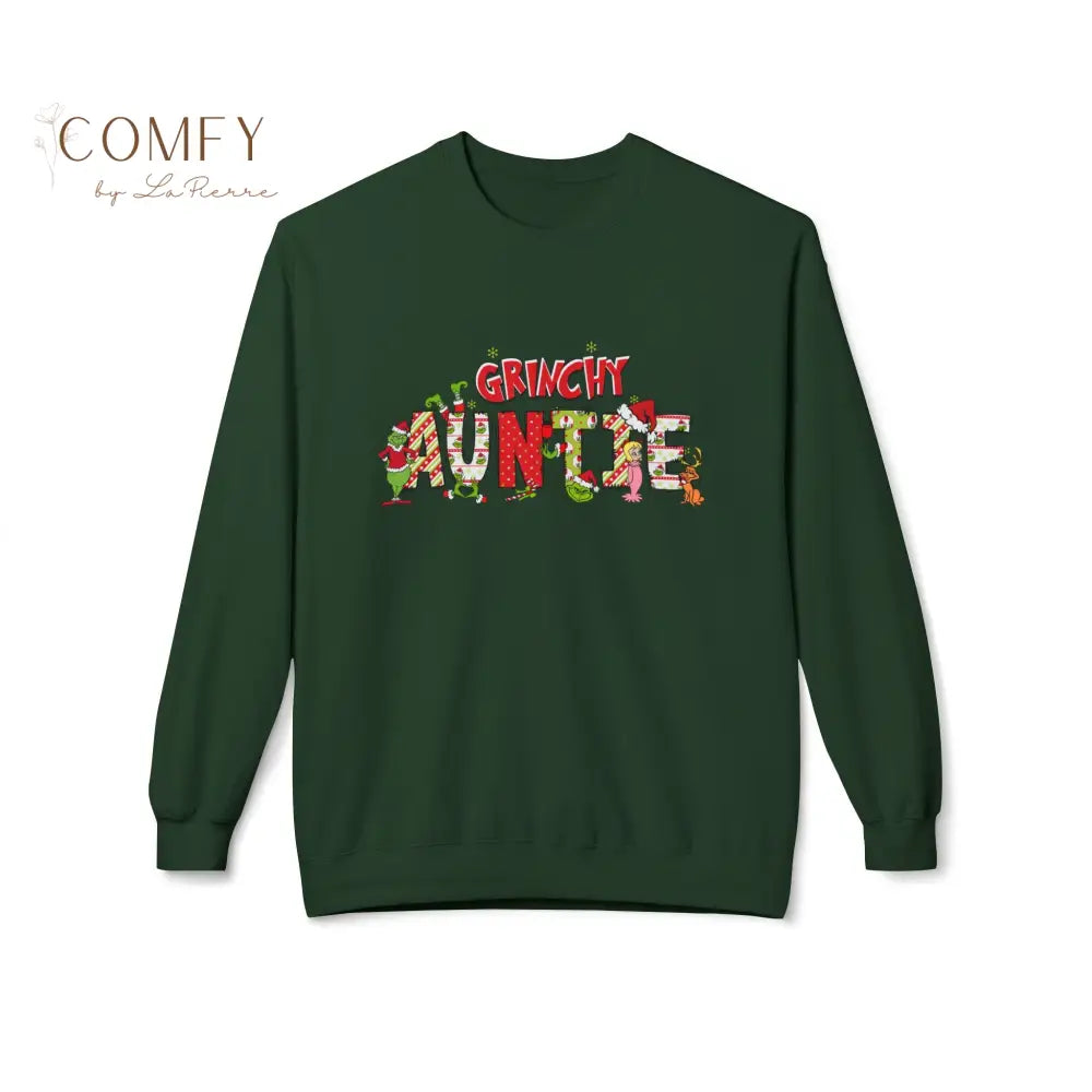 Grouchy Green Auntie Sweatshirt • Funny Holiday Aunt Crewneck • Festive Christmas Humor Pullover • Unisex Softstyle
