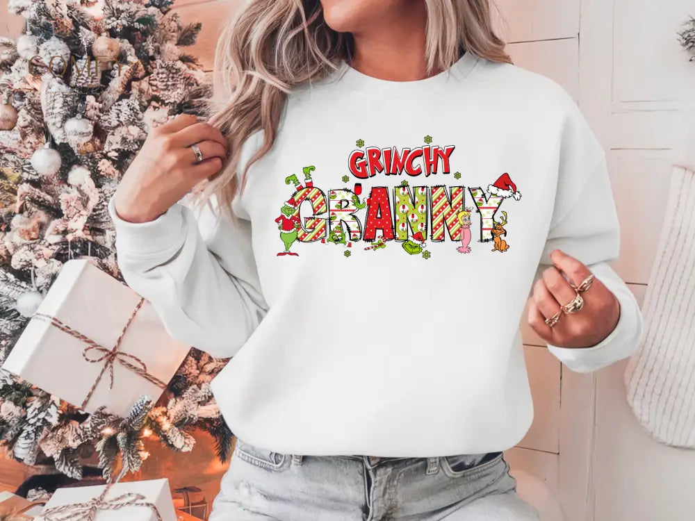 Grouchy Green Granny Christmas Sweatshirt • Funny Holiday Grandma Crewneck • Festive Granny Christmas Pullover • Unisex