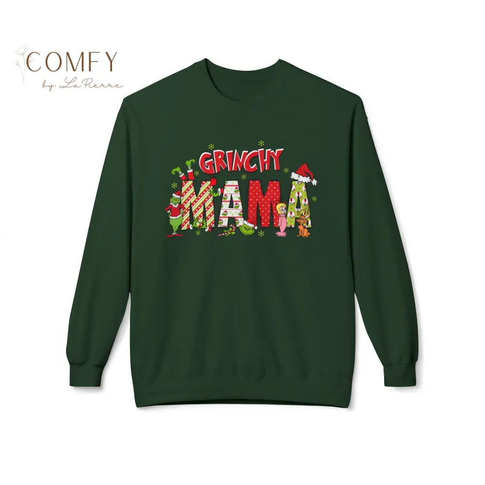Grouchy Green Mama Christmas Sweatshirt • Funny Holiday Mom Crewneck • Festive Mama Christmas Pullover • Unisex