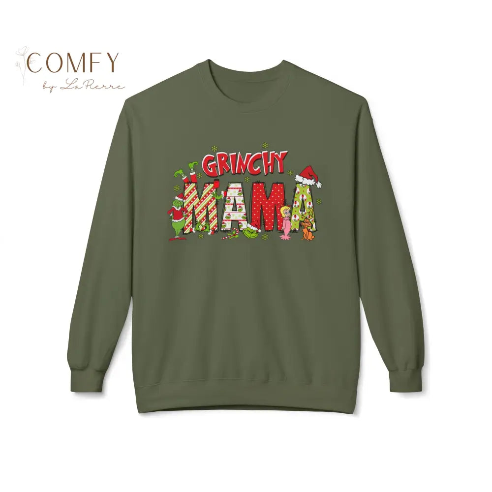 Grouchy Green Mama Christmas Sweatshirt • Funny Holiday Mom Crewneck • Festive Mama Christmas Pullover • Unisex
