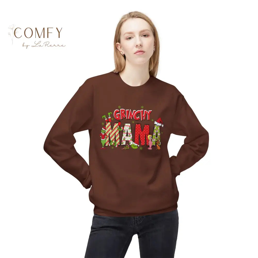 Grouchy Green Mama Christmas Sweatshirt • Funny Holiday Mom Crewneck • Festive Mama Christmas Pullover • Unisex