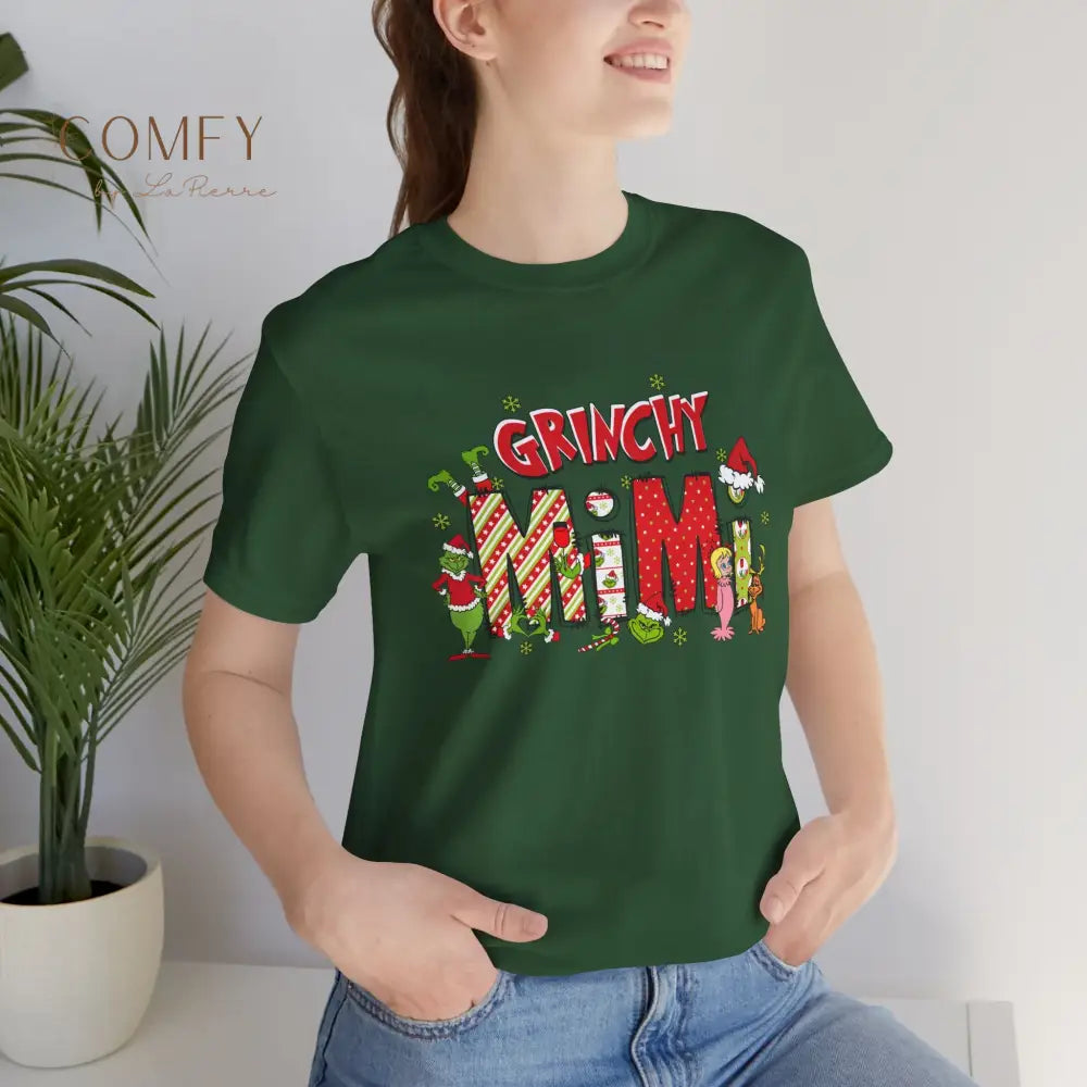 Grouchy Green Mimi Christmas Shirt • Funny Holiday Grandma Tee • Festive Mimi Christmas Graphic T-Shirt • Unisex Jersey