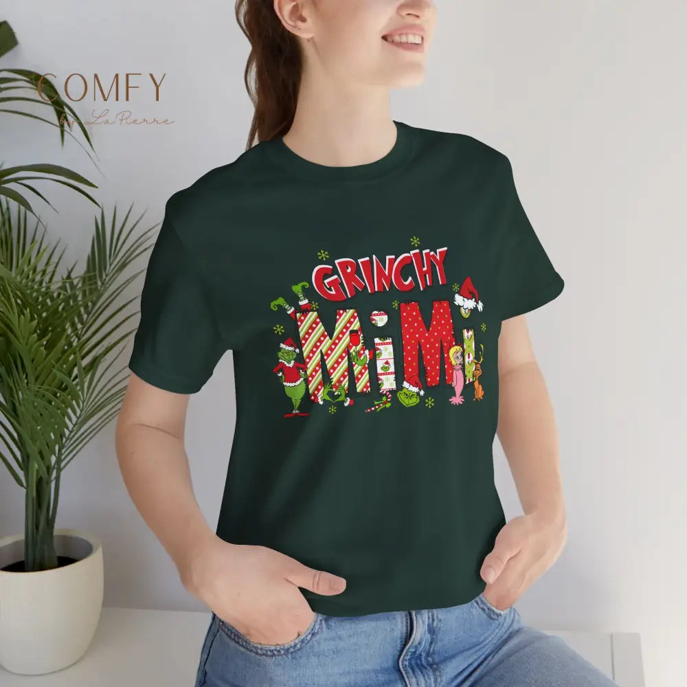 Grouchy Green Mimi Christmas Shirt • Funny Holiday Grandma Tee • Festive Mimi Christmas Graphic T-Shirt • Unisex Jersey