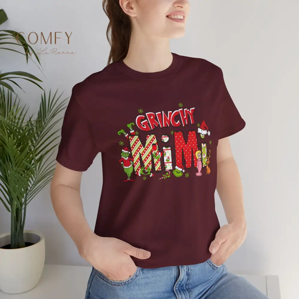 Grouchy Green Mimi Christmas Shirt • Funny Holiday Grandma Tee • Festive Mimi Christmas Graphic T-Shirt • Unisex Jersey