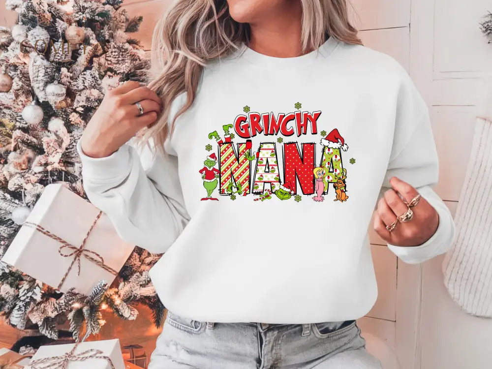 Grouchy Green Nana Christmas Sweatshirt • Funny Holiday Grandma Crewneck • Festive Nana Christmas Pullover • Unisex