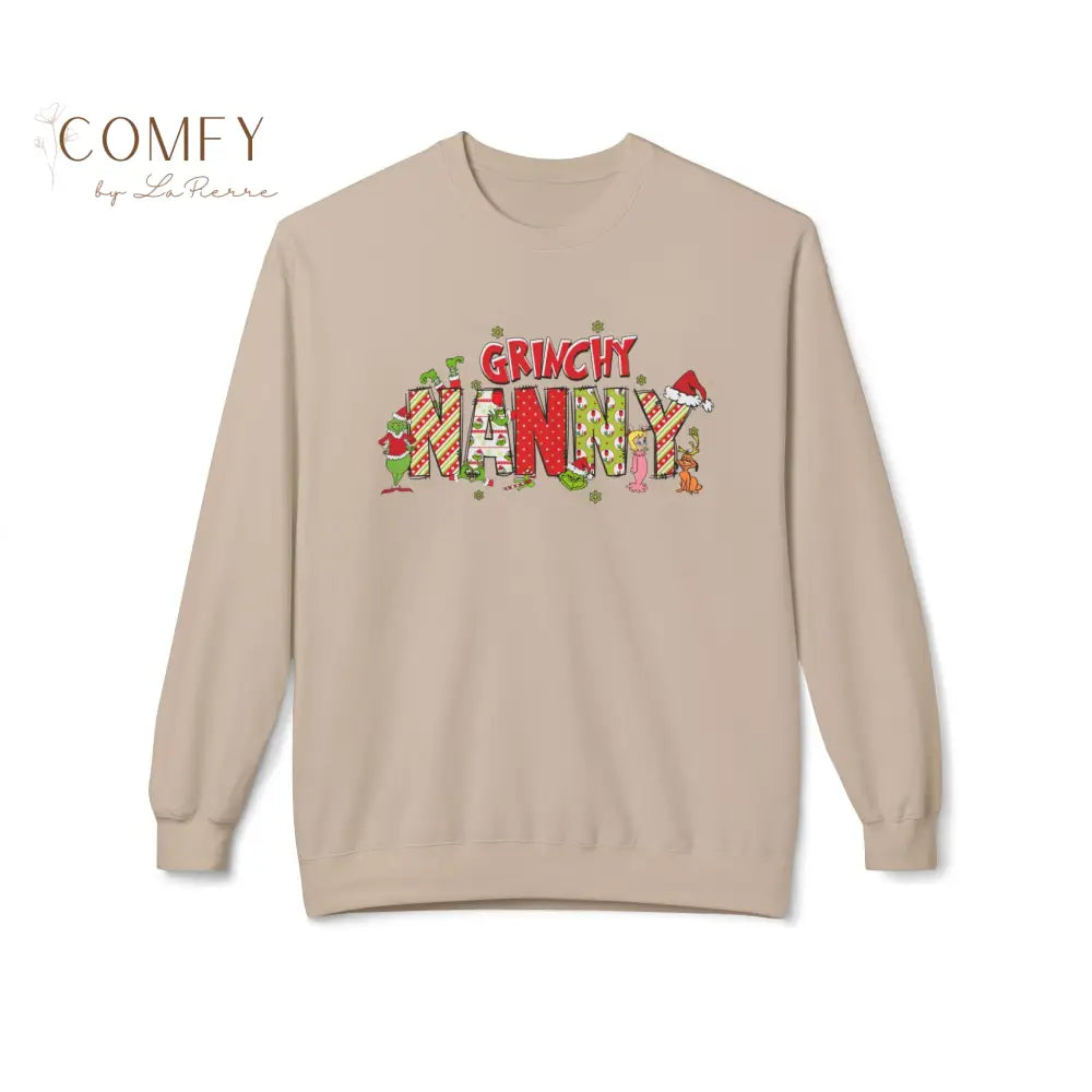 Grouchy Green Nanny Christmas Sweatshirt • Funny Holiday Nanny Crewneck • Festive Christmas Pullover for Caregivers