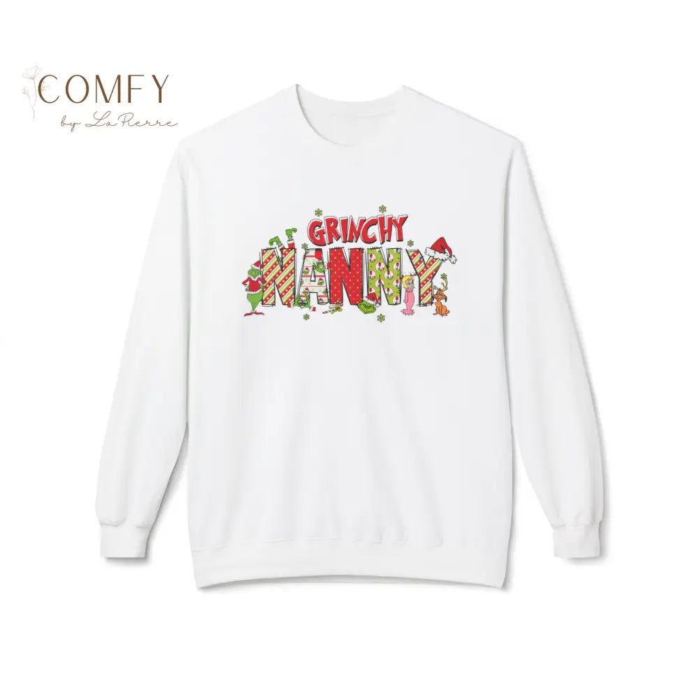 Grouchy Green Nanny Christmas Sweatshirt • Funny Holiday Nanny Crewneck • Festive Christmas Pullover for Caregivers