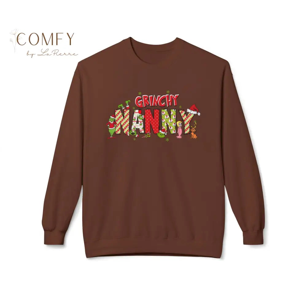Grouchy Green Nanny Christmas Sweatshirt • Funny Holiday Nanny Crewneck • Festive Christmas Pullover for Caregivers