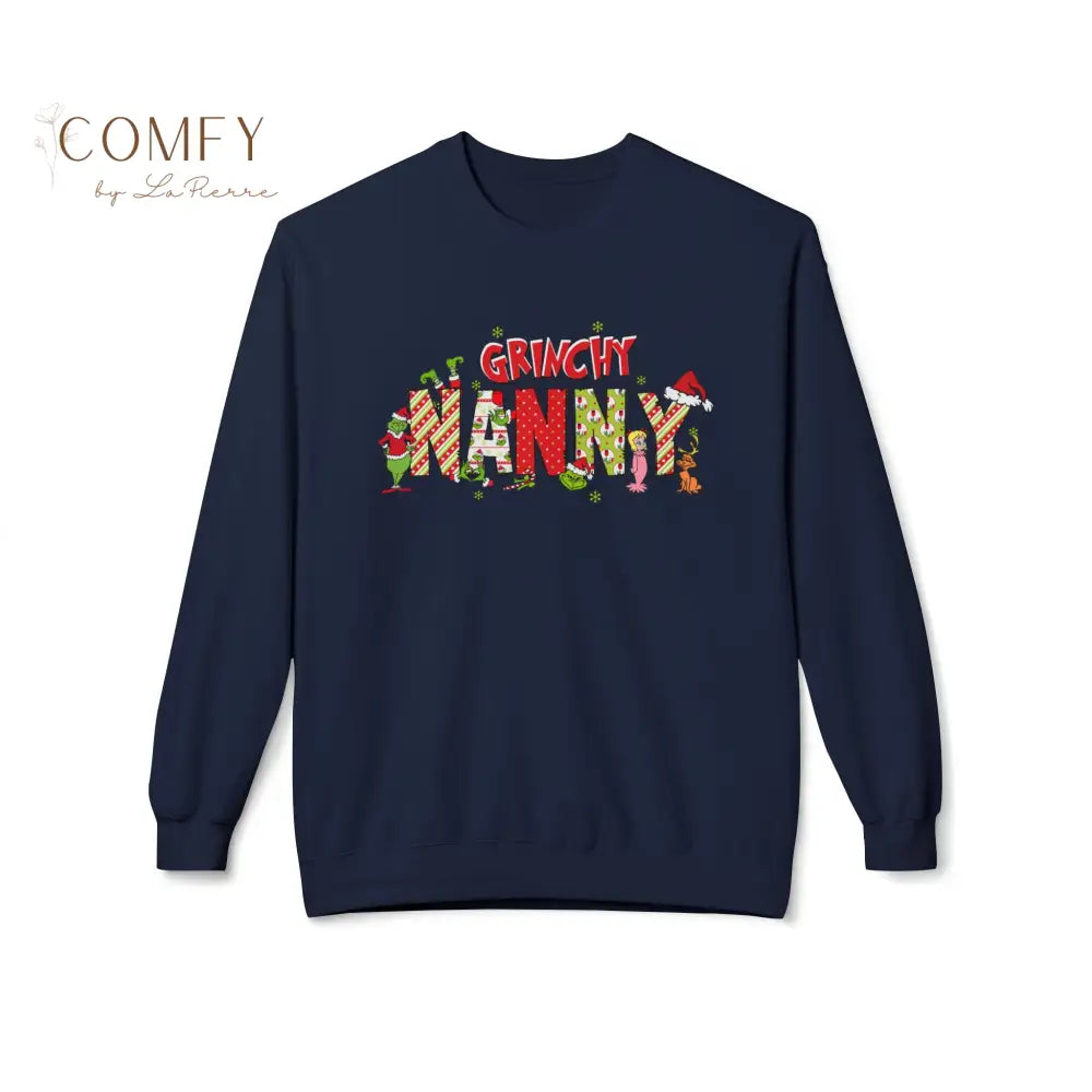 Grouchy Green Nanny Christmas Sweatshirt • Funny Holiday Nanny Crewneck • Festive Christmas Pullover for Caregivers