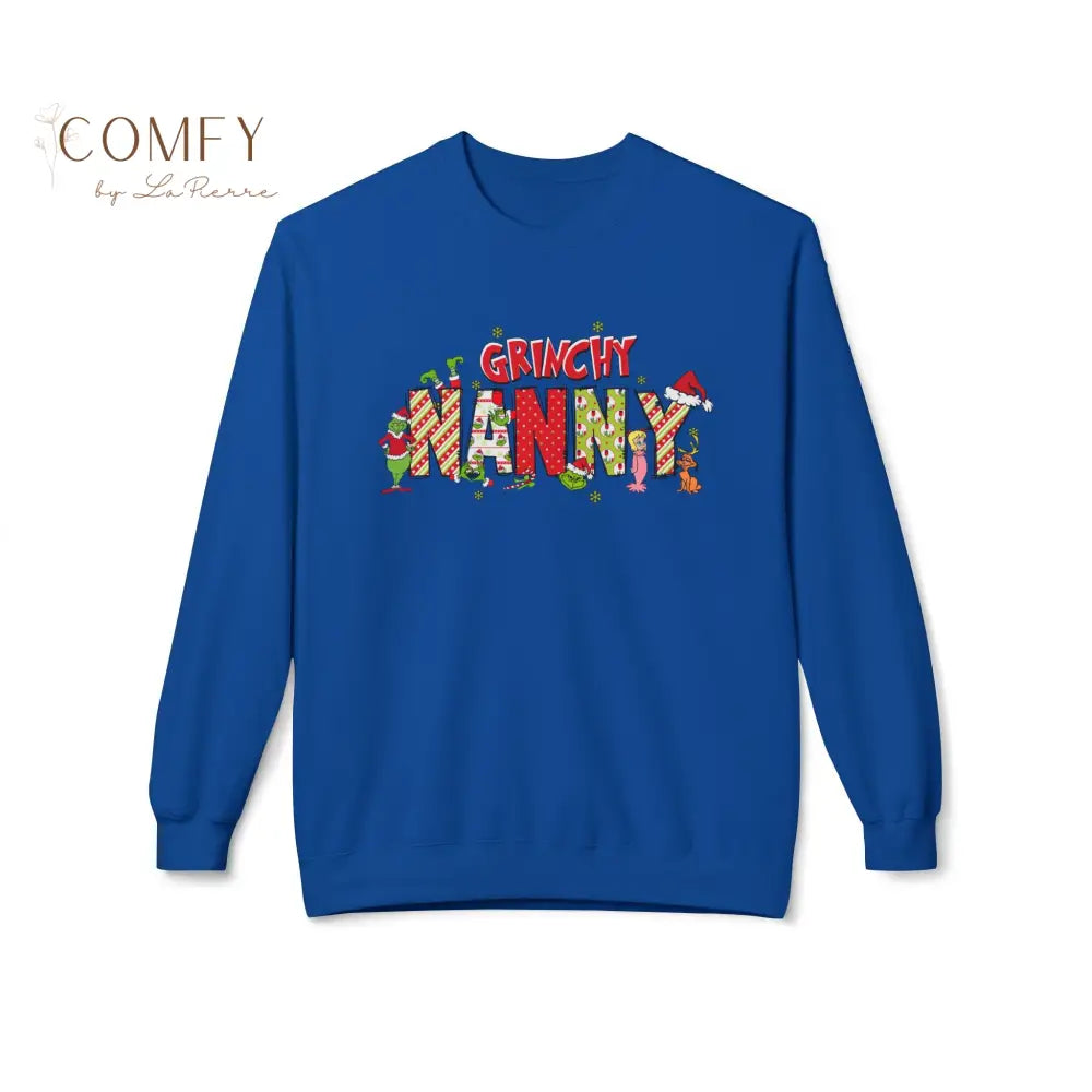 Grouchy Green Nanny Christmas Sweatshirt • Funny Holiday Nanny Crewneck • Festive Christmas Pullover for Caregivers