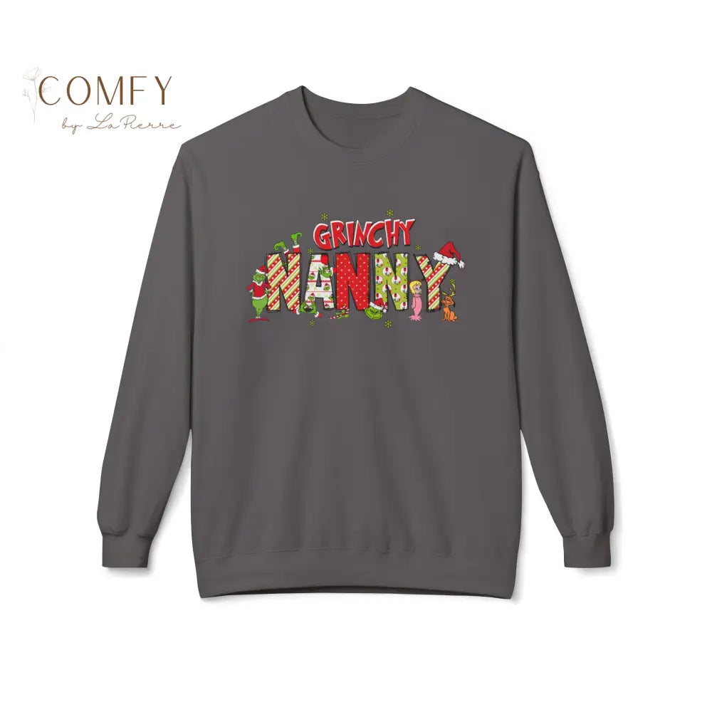 Grouchy Green Nanny Christmas Sweatshirt • Funny Holiday Nanny Crewneck • Festive Christmas Pullover for Caregivers