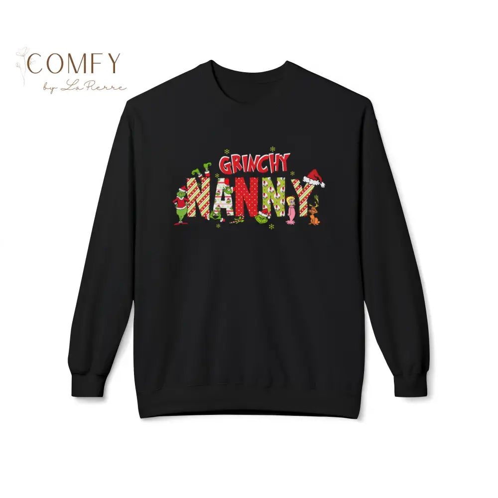 Grouchy Green Nanny Christmas Sweatshirt • Funny Holiday Nanny Crewneck • Festive Christmas Pullover for Caregivers