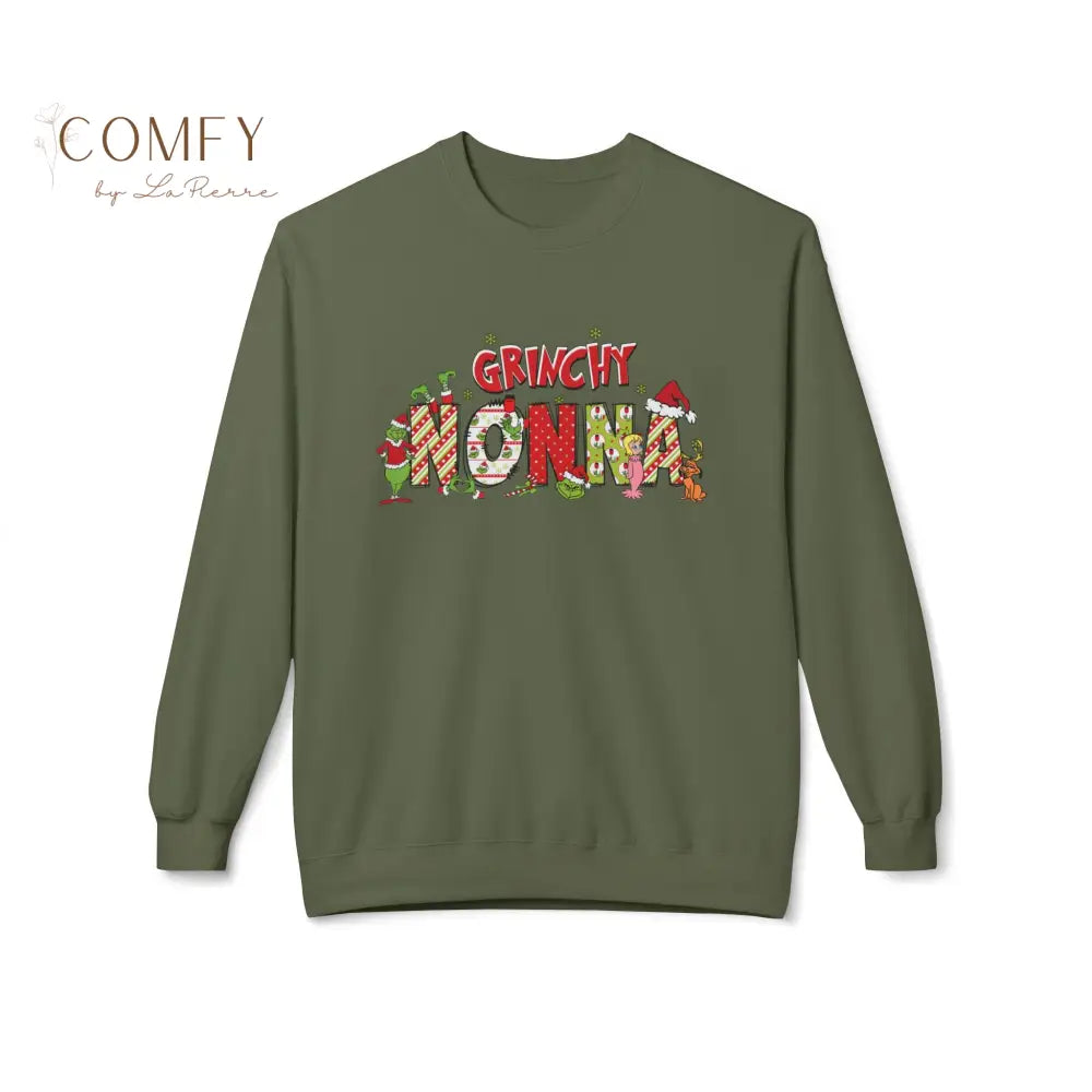 Grouchy Green Nonna Christmas Sweatshirt • Funny Holiday Grandma Crewneck • Festive Nonna Christmas Pullover • Unisex