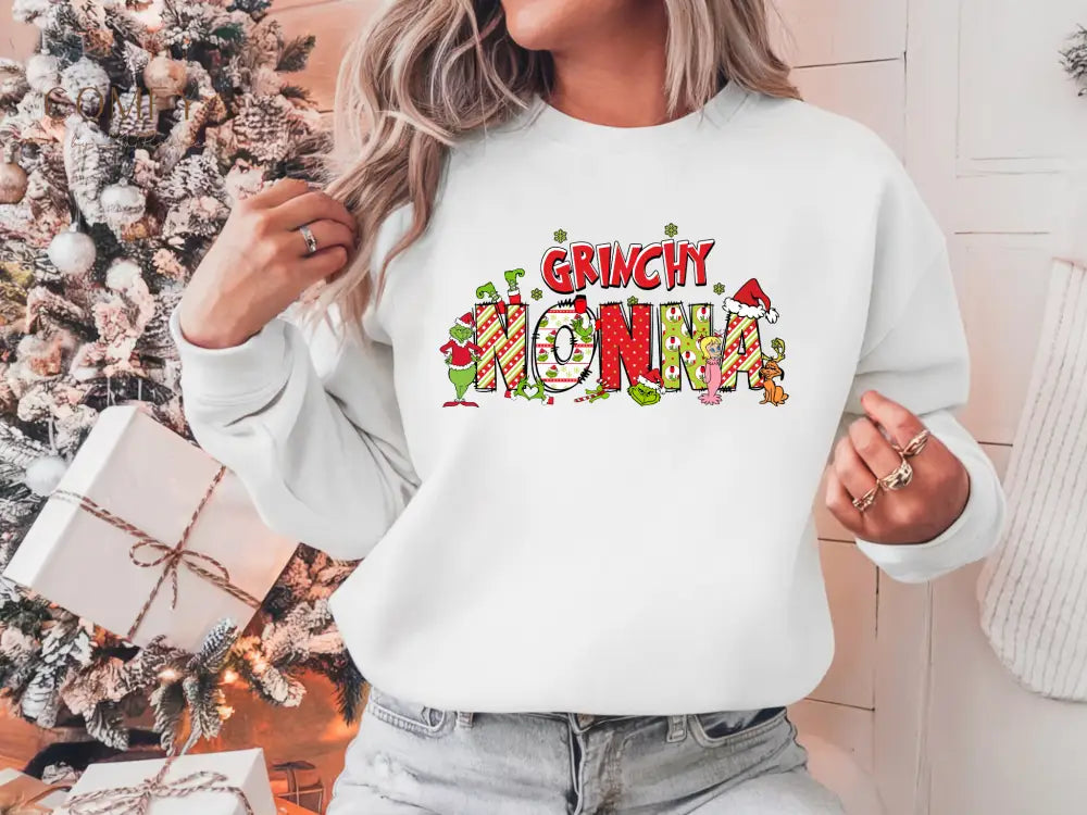 Grouchy Green Nonna Christmas Sweatshirt • Funny Holiday Grandma Crewneck • Festive Nonna Christmas Pullover • Unisex
