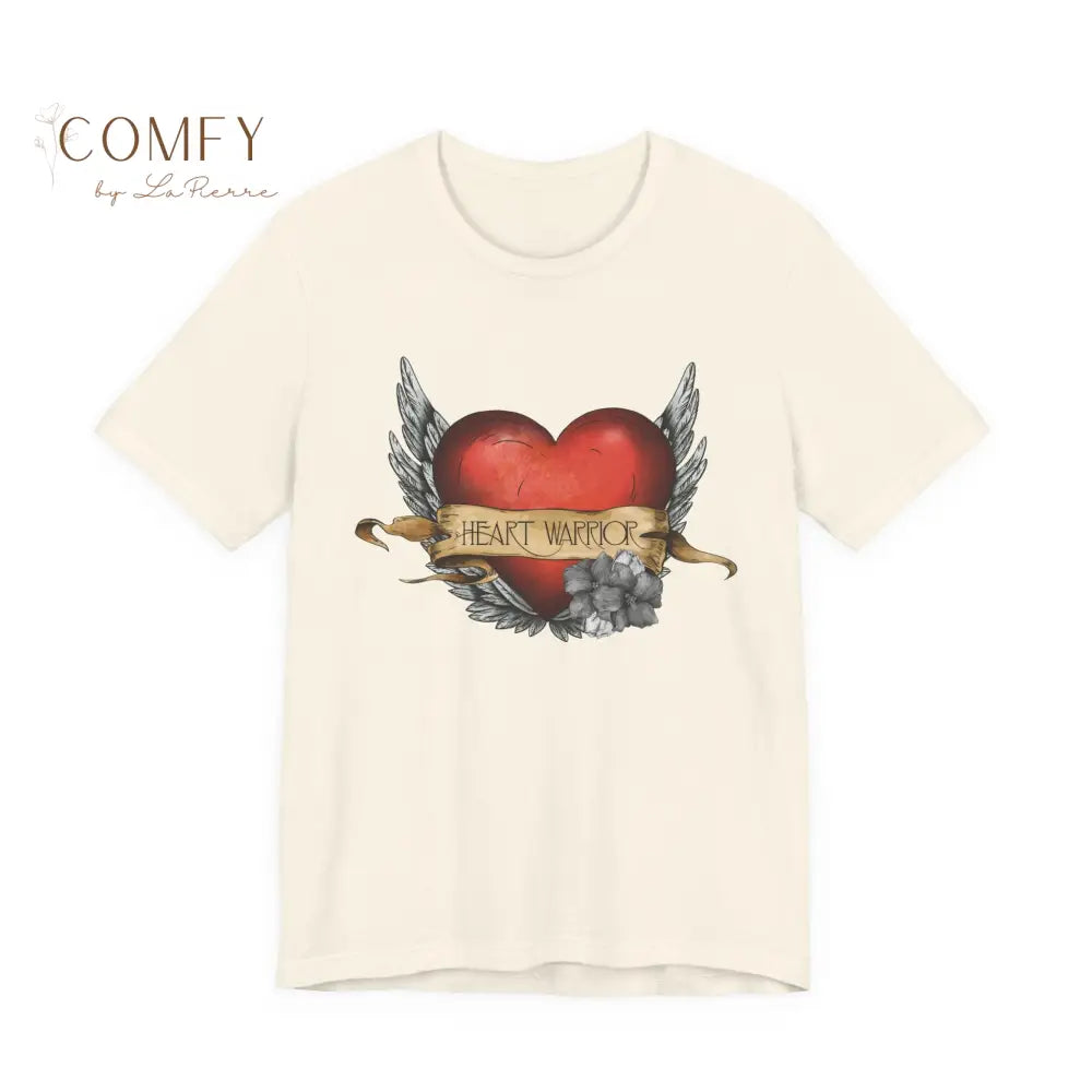 Heart Warrior Shirt • Congenital Heart Defect Awareness Tee • CHD Support Unisex Jersey T-Shirt (XS–5XL) Natural / S