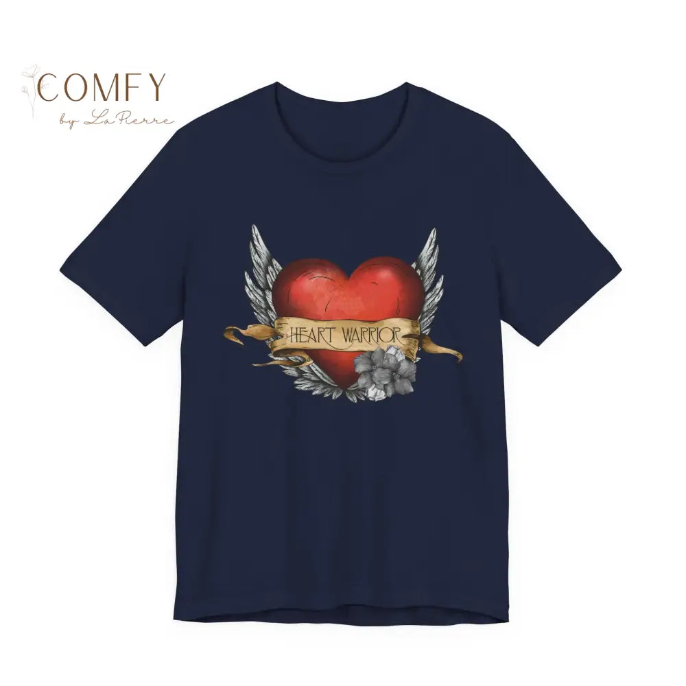 Heart Warrior Shirt • Congenital Heart Defect Awareness Tee • CHD Support Unisex Jersey T-Shirt (XS–5XL) Navy / S