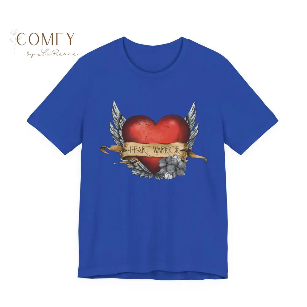 Heart Warrior Shirt • Congenital Heart Defect Awareness Tee • CHD Support Unisex Jersey T-Shirt (XS–5XL) True Royal / S