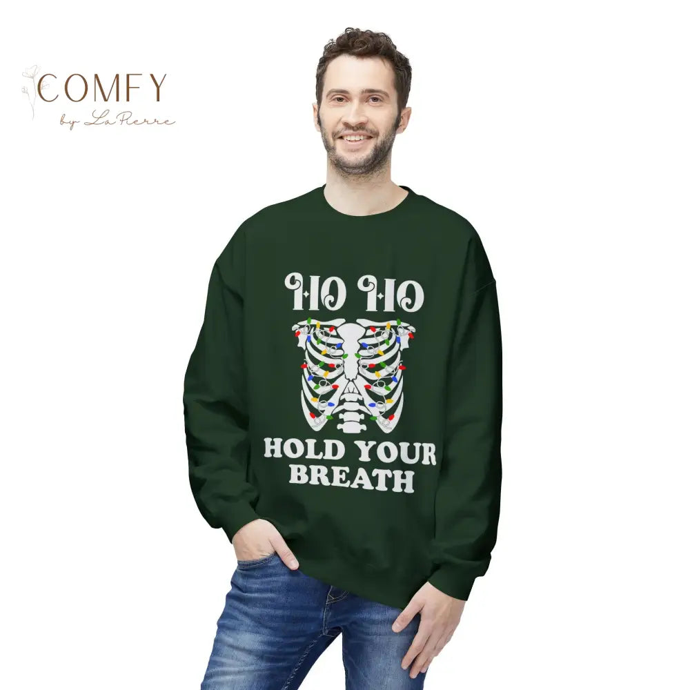 Hold Your Breath Rad Tech Christmas Sweatshirt • Funny Radiology Holiday Crewneck • Unisex Fleece Sweater (S–4XL)