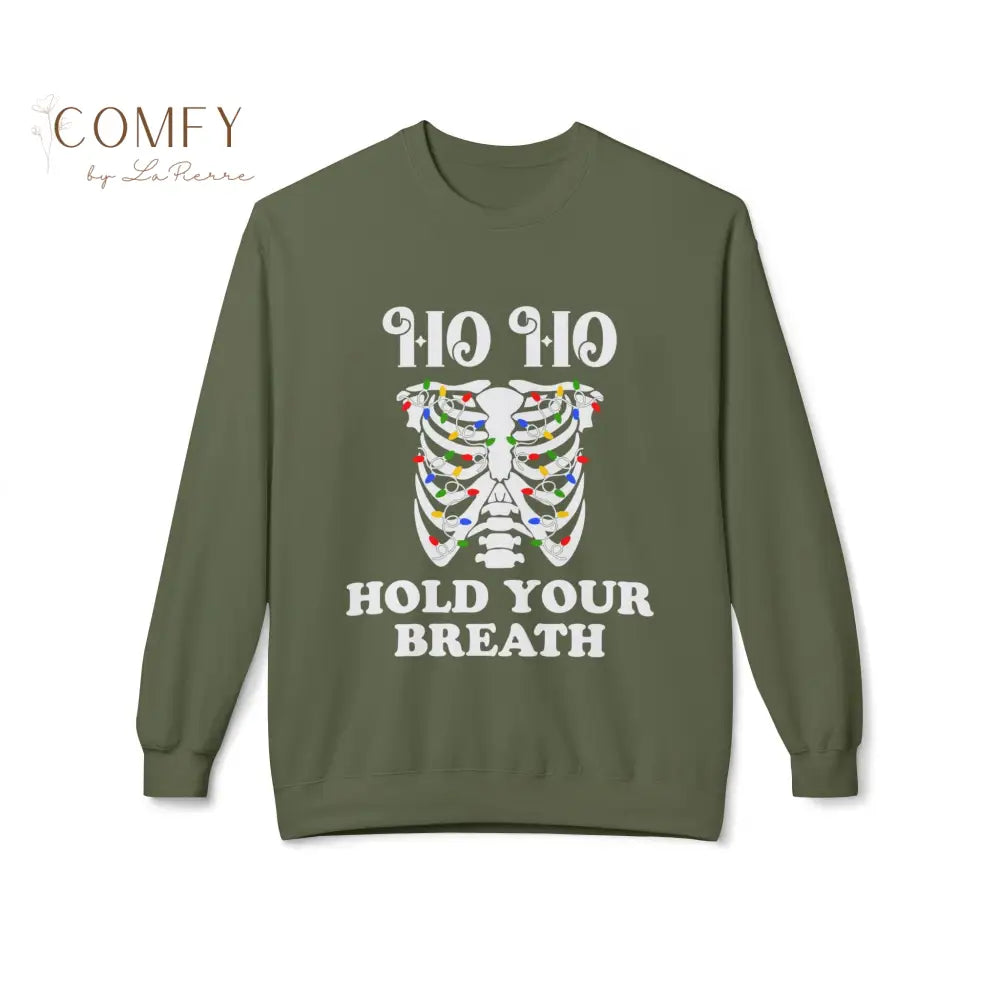 Hold Your Breath Rad Tech Christmas Sweatshirt • Funny Radiology Holiday Crewneck • Unisex Fleece Sweater (S–4XL)