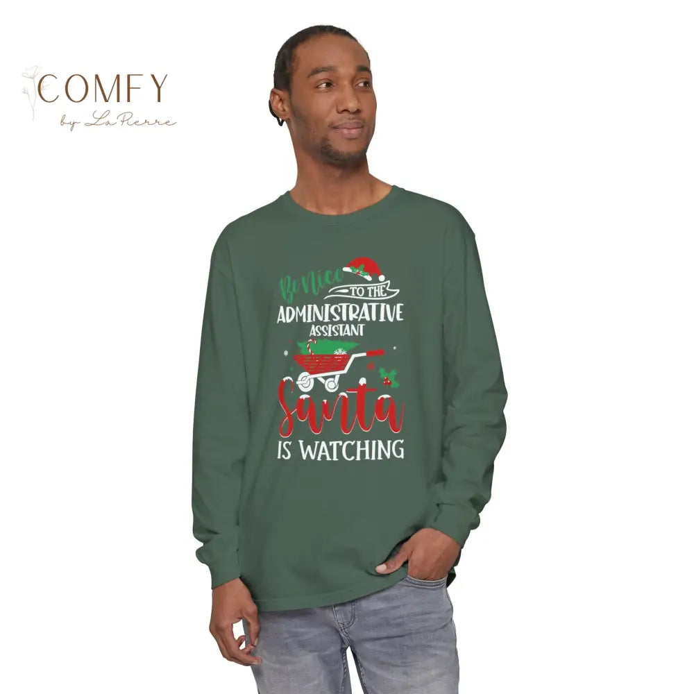Holiday Administrative Assistant Shirt • Christmas Office Staff Long Sleeve Tee • Festive Admin Worker Graphic Shirt