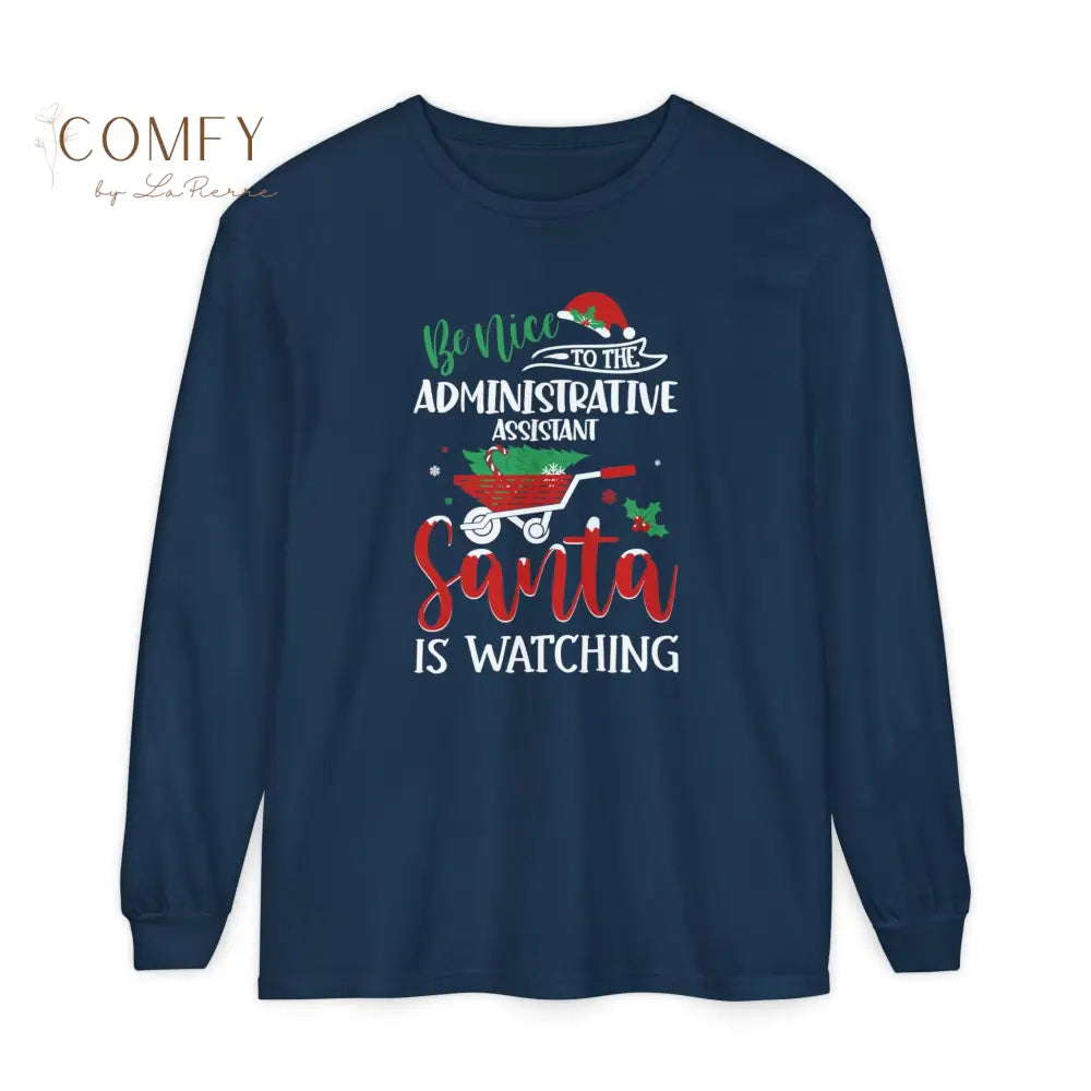 Holiday Administrative Assistant Shirt • Christmas Office Staff Long Sleeve Tee • Festive Admin Worker Graphic Shirt