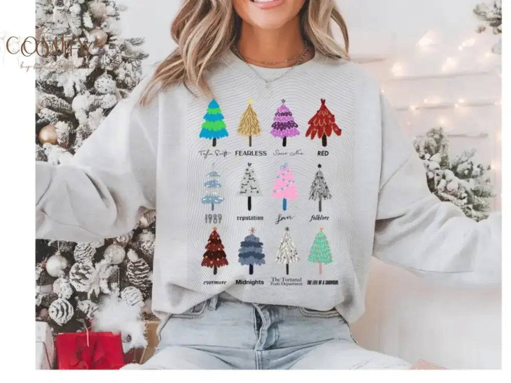 Holiday Christmas Trees Eras Crewneck Sweatshirt • Festive Unisex Fleece Pullover (S–3XL) Sweatshirt