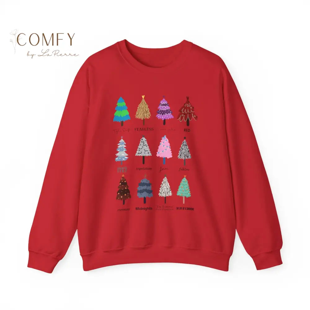 Holiday Christmas Trees Eras Crewneck Sweatshirt • Festive Unisex Fleece Pullover (S–3XL) Red / S Sweatshirt