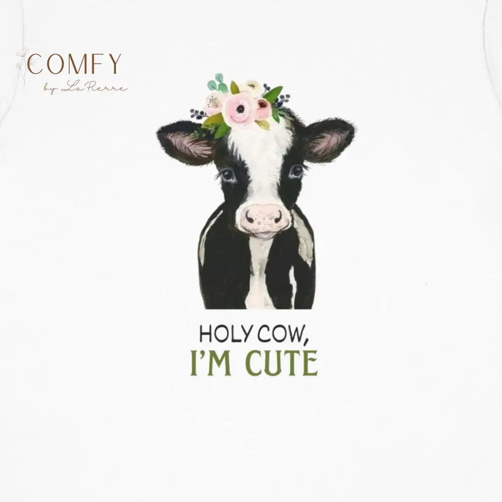 Holy Cow I’m Cute Toddler Shirt • Adorable Cow Kids Tee • Funny Farm Animal Graphic T-Shirt • Soft Toddler Short Sleeve