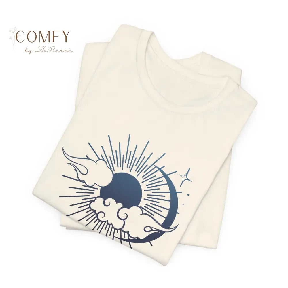 I Was Midnight Rain - Poetic Contrast Tee • Aesthetic Sun & Moon Quote Shirt • Unisex Jersey T-Shirt (S–3XL) T-Shirt