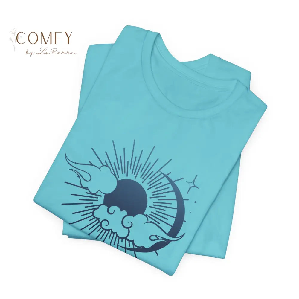 I Was Midnight Rain - Poetic Contrast Tee • Aesthetic Sun & Moon Quote Shirt • Unisex Jersey T-Shirt (S–3XL) T-Shirt