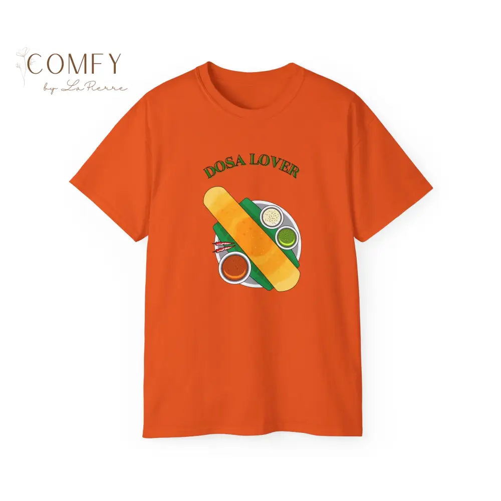 India Street Food Dosa Lover Unisex Ultra Cotton Tee (XS-5XL) Orange / S T-Shirt