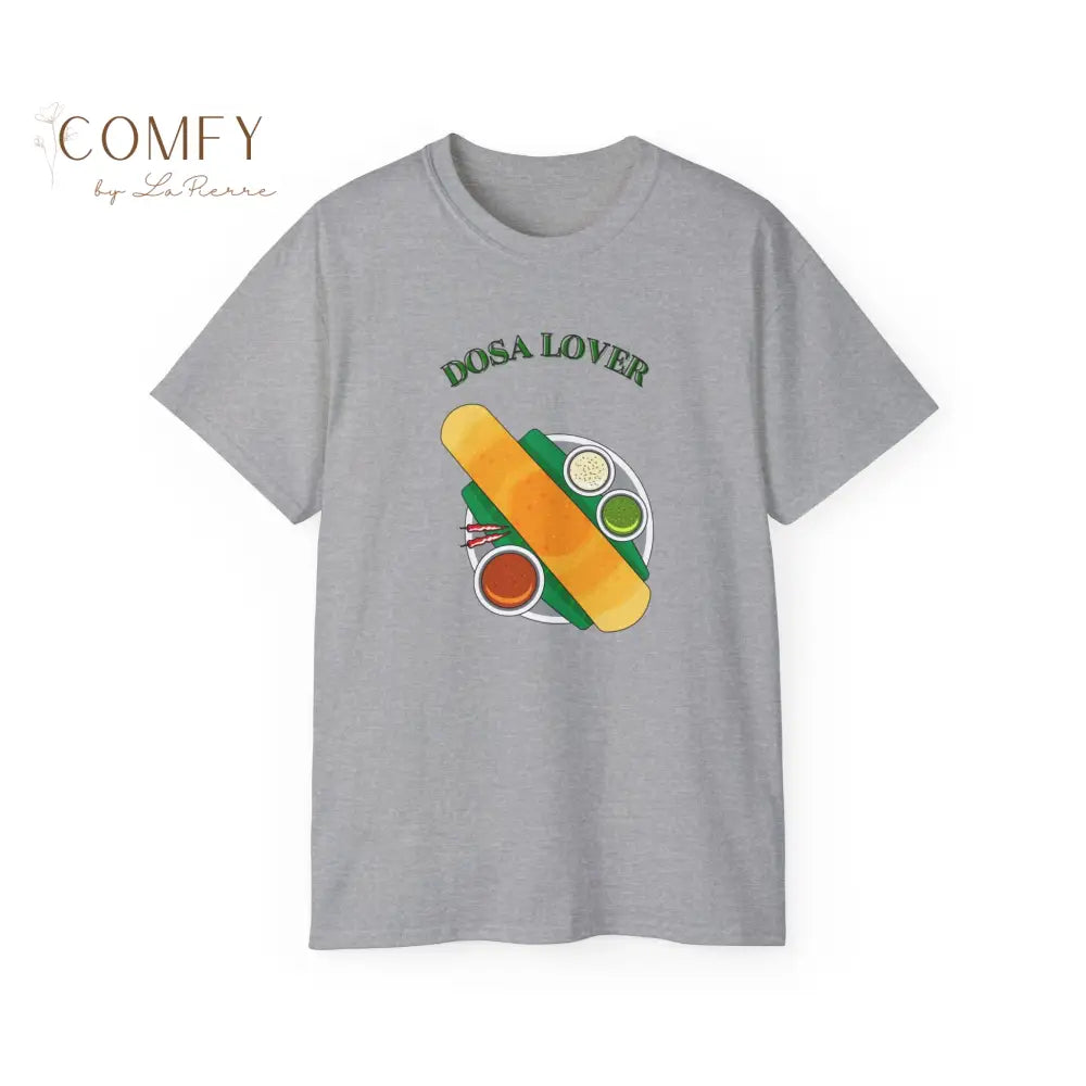 India Street Food Dosa Lover Unisex Ultra Cotton Tee (XS-5XL) Sport Grey / S T-Shirt