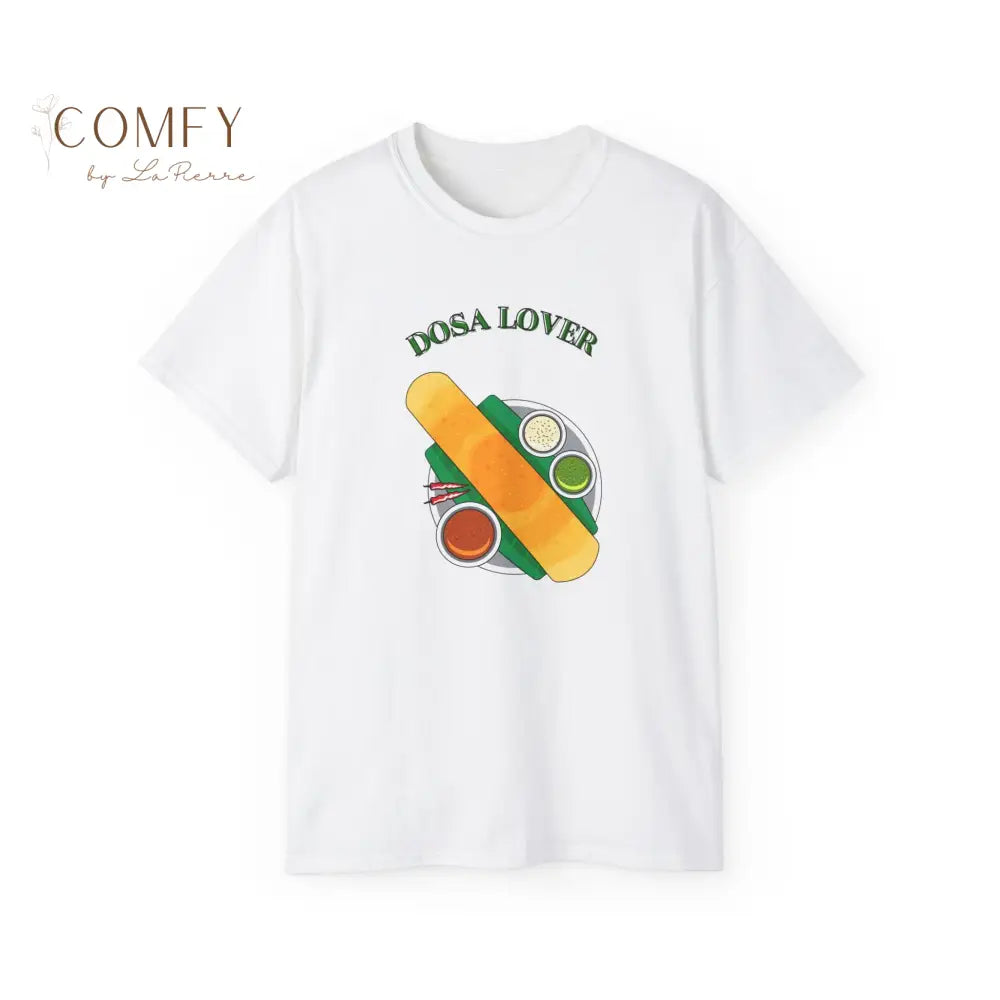 India Street Food Dosa Lover Unisex Ultra Cotton Tee (XS-5XL) White / S T-Shirt