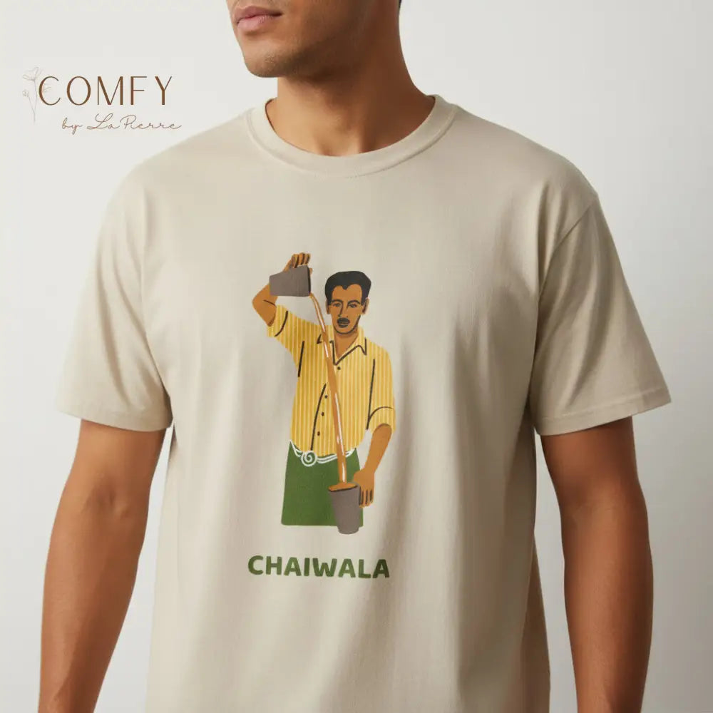 Indian chaiwala chai server street food India shirt Unisex Ultra Cotton Tee (S-5XL) Sand / S T-Shirt