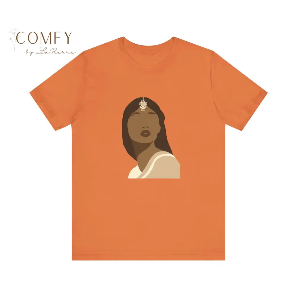Indian Desi Woman Indian Culture soft Unisex Short Sleeve Tee (XS-4XL) Burnt Orange / M T-Shirt