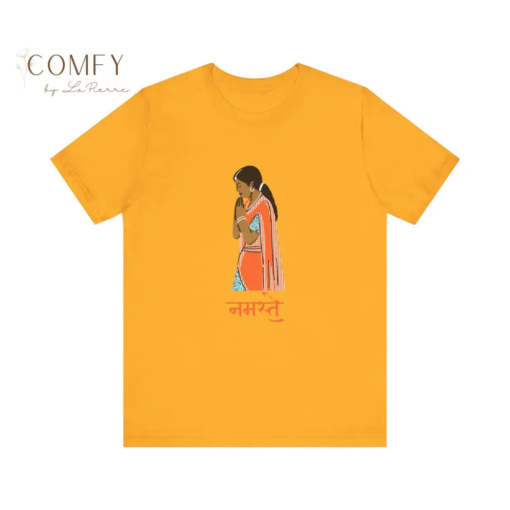 Indian Namaste soft Unisex Short Sleeve Tee Gold / S T-Shirt