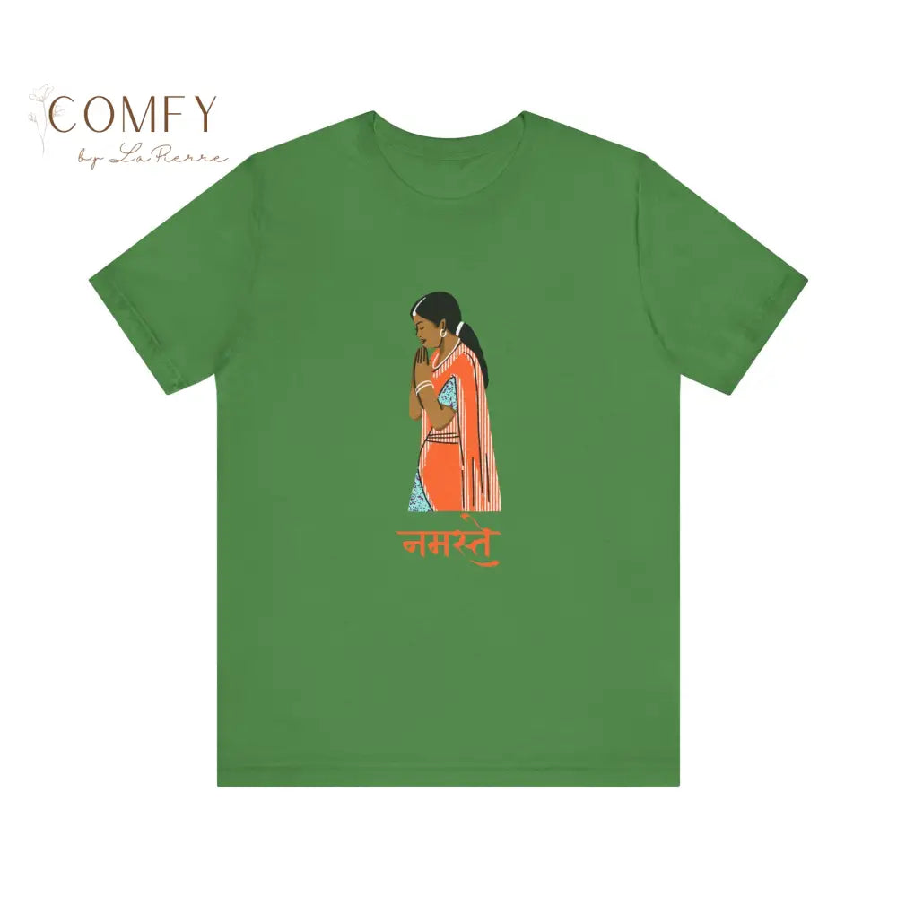 Indian Namaste soft Unisex Short Sleeve Tee Leaf / S T-Shirt
