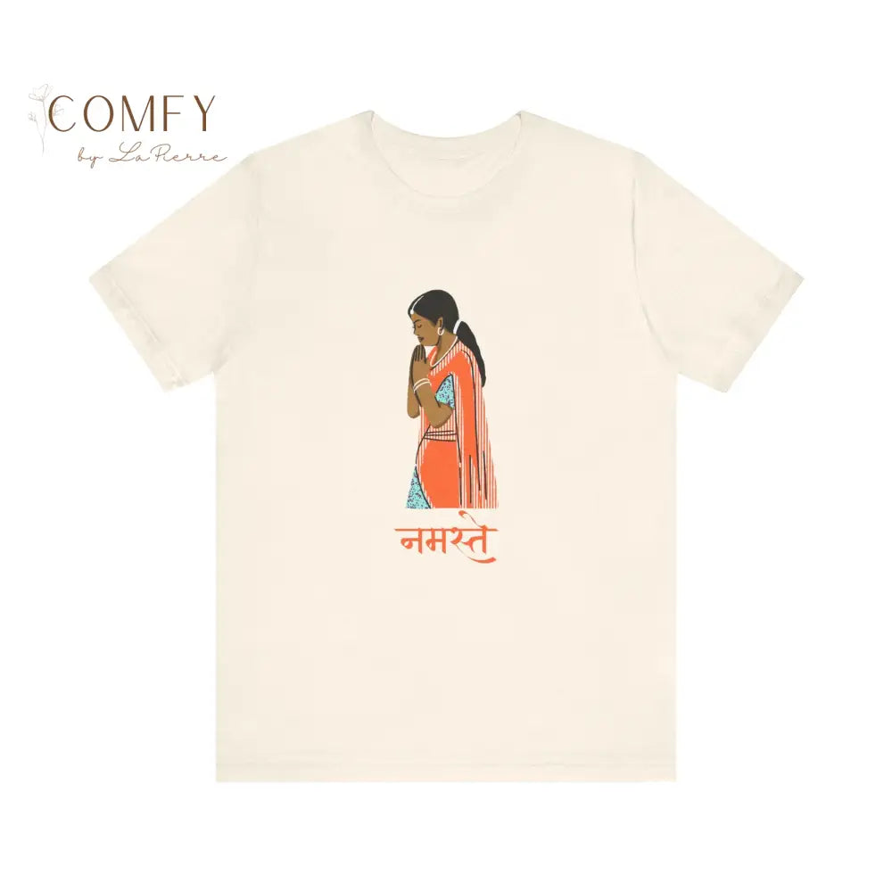 Indian Namaste soft Unisex Short Sleeve Tee Natural / S T-Shirt