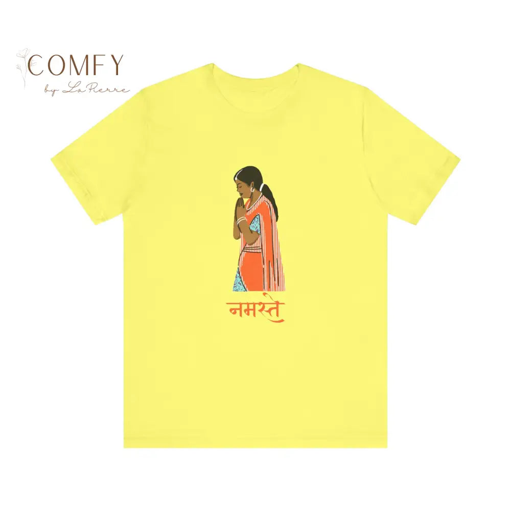 Indian Namaste soft Unisex Short Sleeve Tee Yellow / S T-Shirt