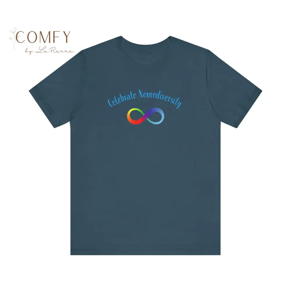 Infinity Rainbow Celebrate Neurodiversity Autism Awareness Unisex Jersey Short Sleeve Tee Deep Teal / XS T-Shirt