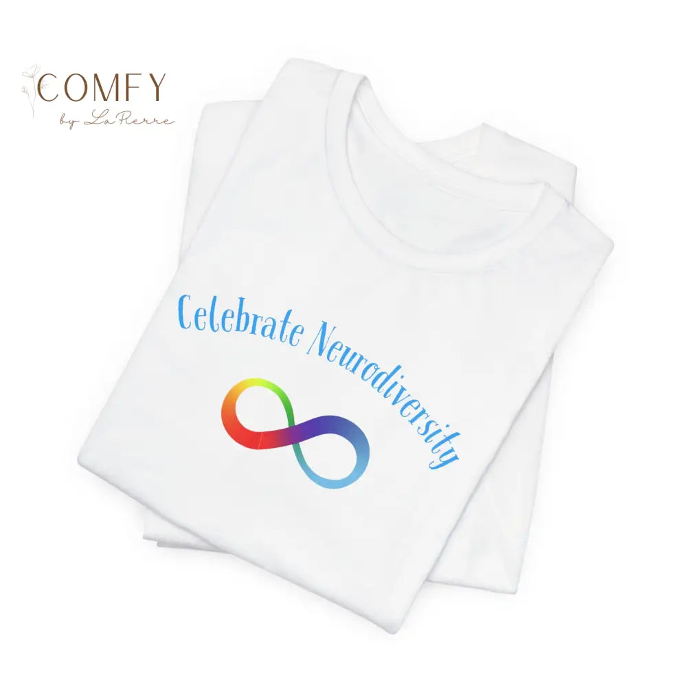 Infinity Rainbow Celebrate Neurodiversity Autism Awareness Unisex Jersey Short Sleeve Tee T-Shirt