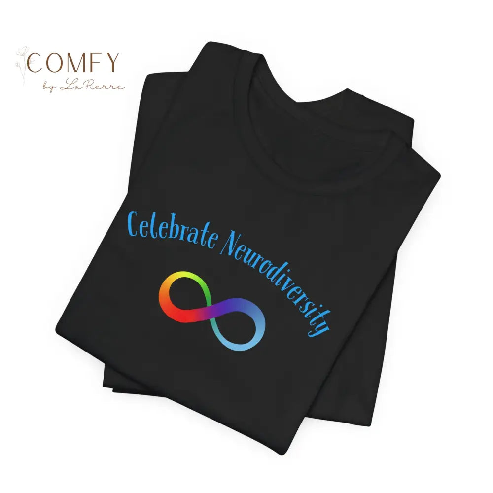Infinity Rainbow Celebrate Neurodiversity Autism Awareness Unisex Jersey Short Sleeve Tee T-Shirt