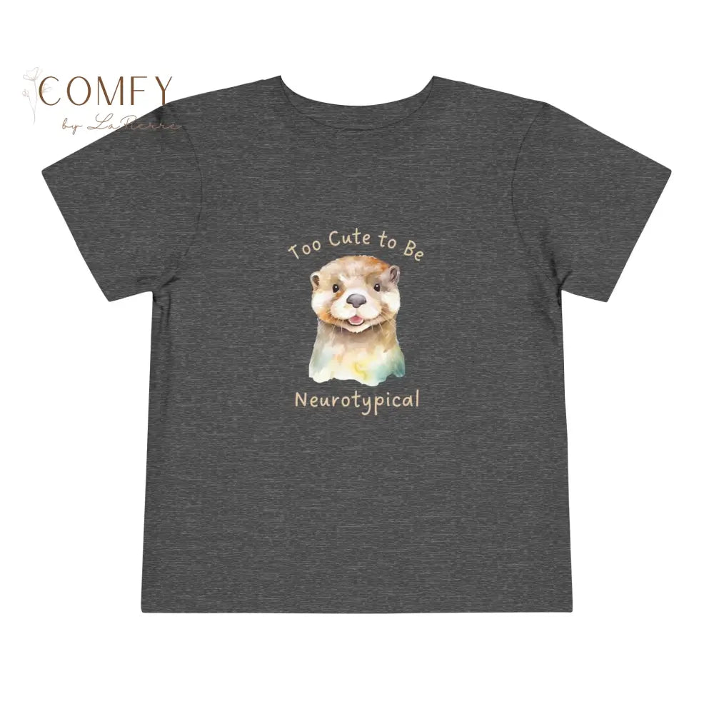 Otter - Too Cute to Be Neurotypical SOFT Toddler Short Sleeve Tee Dark Heather Grey / 2T Kids clothes