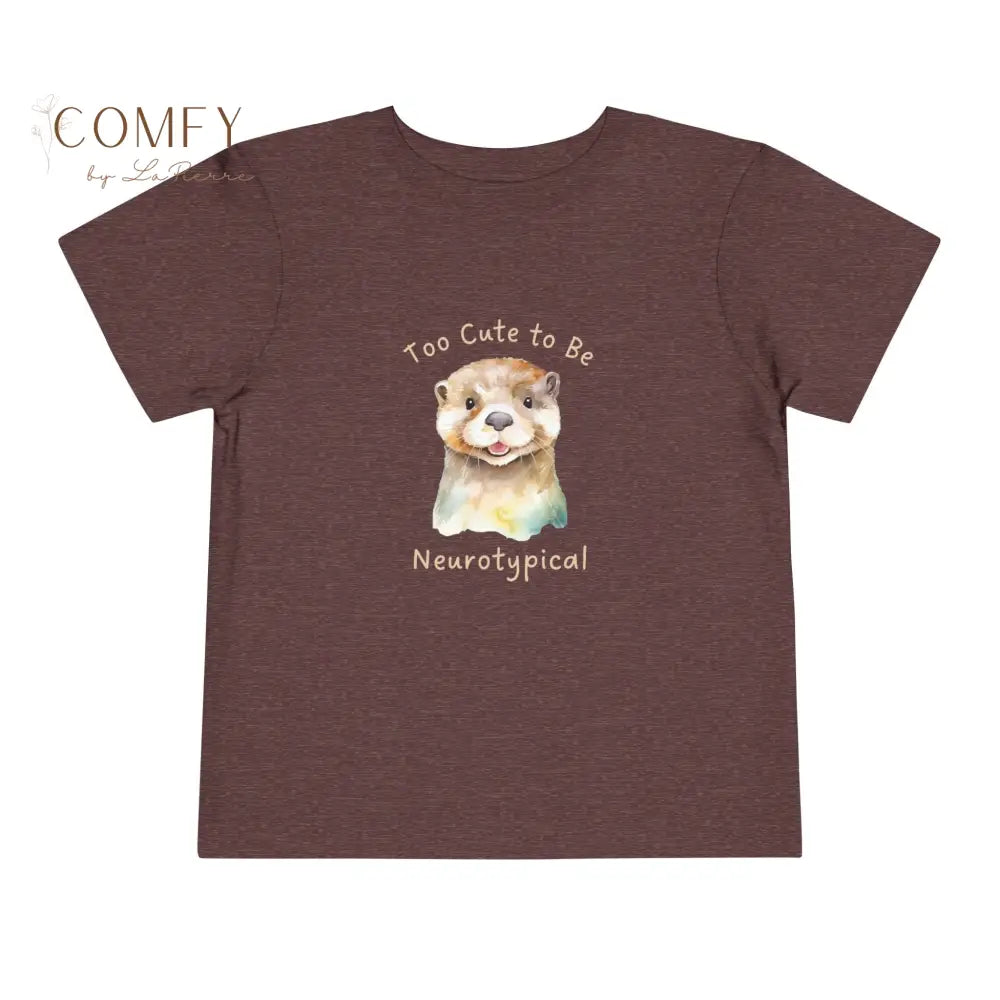Otter - Too Cute to Be Neurotypical SOFT Toddler Short Sleeve Tee Heather Maroon / 2T Kids clothes