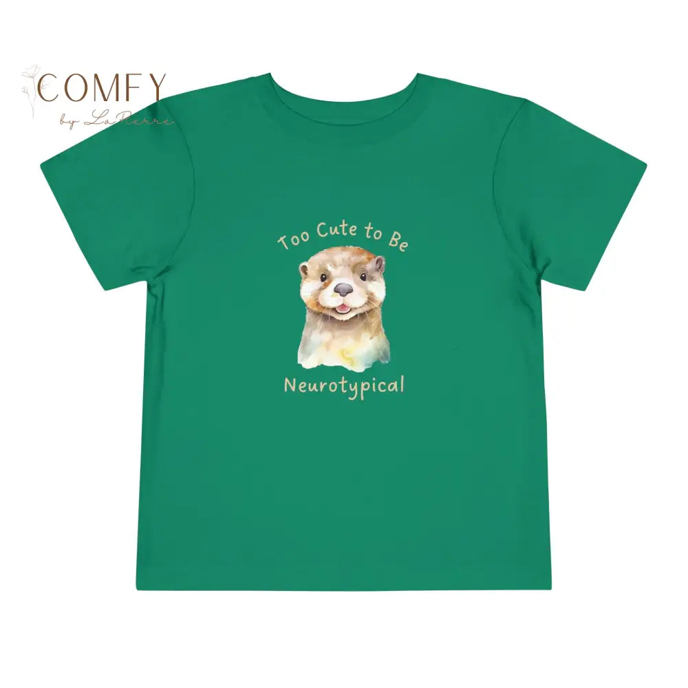 Otter - Too Cute to Be Neurotypical SOFT Toddler Short Sleeve Tee Kelly / 2T Kids clothes