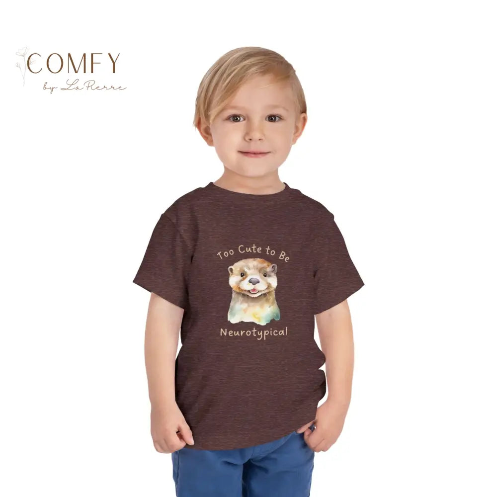 Otter - Too Cute to Be Neurotypical SOFT Toddler Short Sleeve Tee Kids clothes