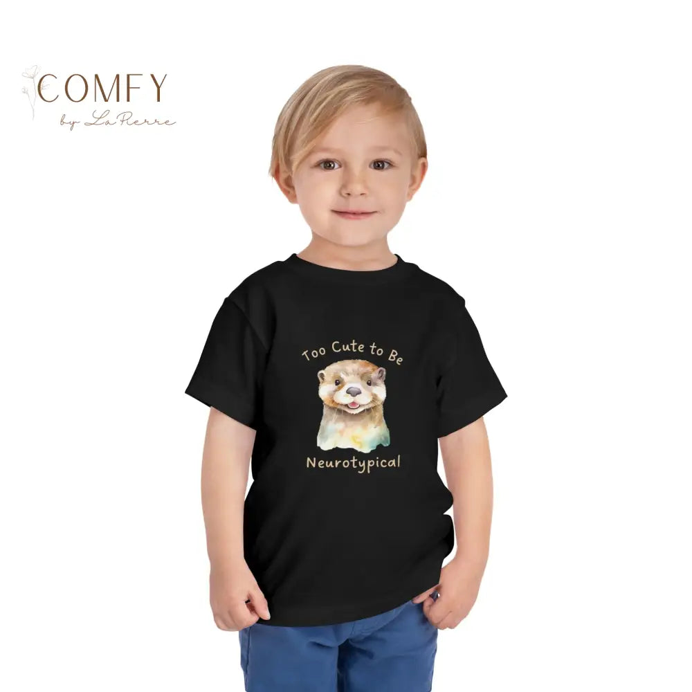 Otter - Too Cute to Be Neurotypical SOFT Toddler Short Sleeve Tee Kids clothes