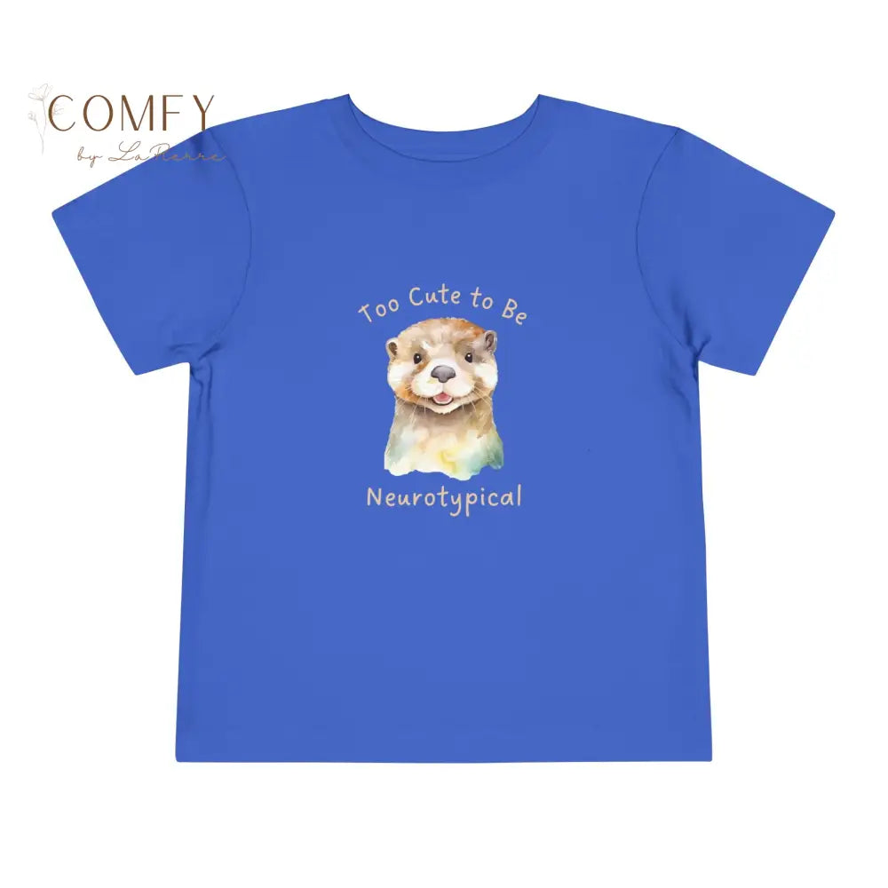 Otter - Too Cute to Be Neurotypical SOFT Toddler Short Sleeve Tee True Royal / 2T Kids clothes