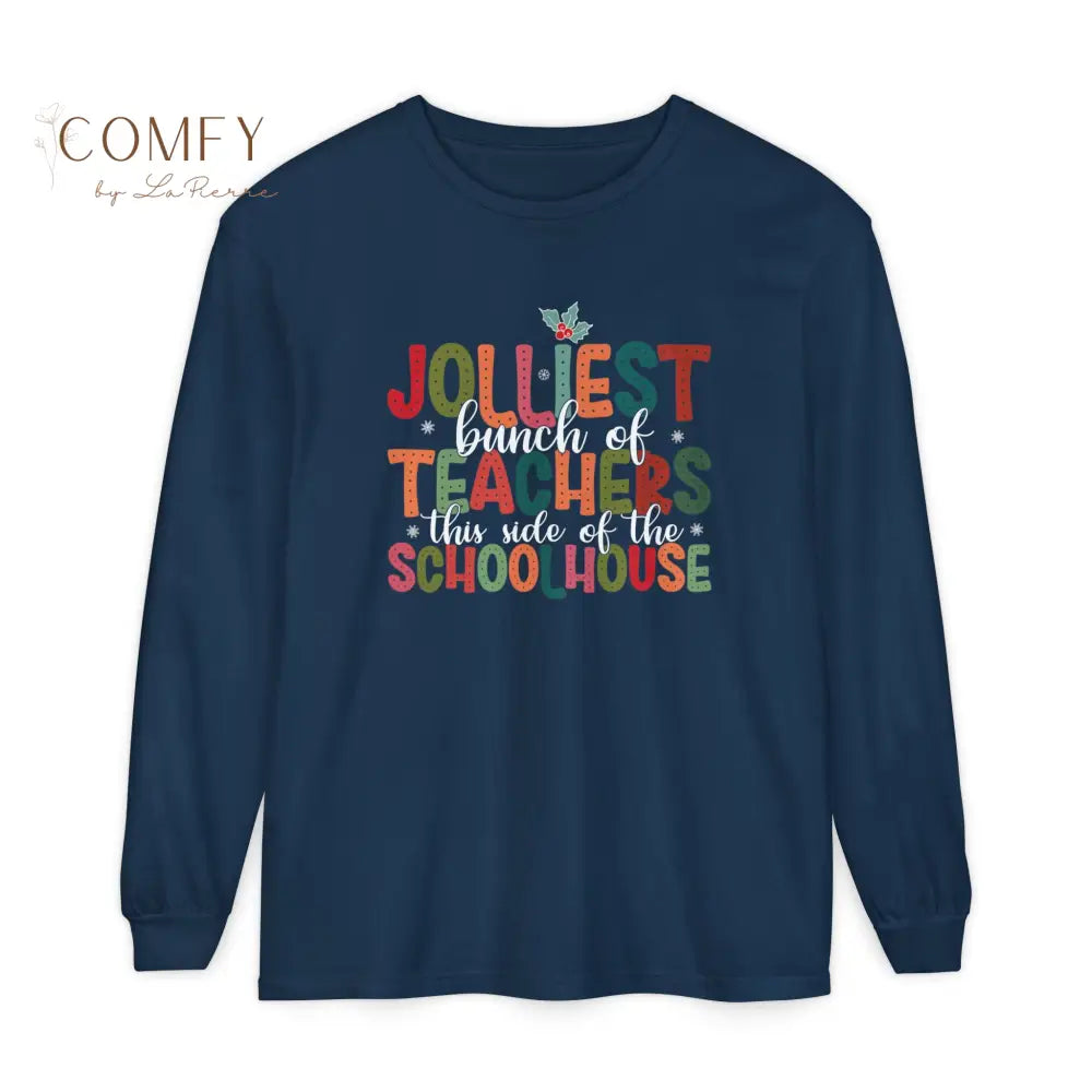 Jolly Bunch of Teachers Christmas Shirt • Funny Teacher Holiday Long Sleeve Tee • Festive School Staff Graphic Shirt