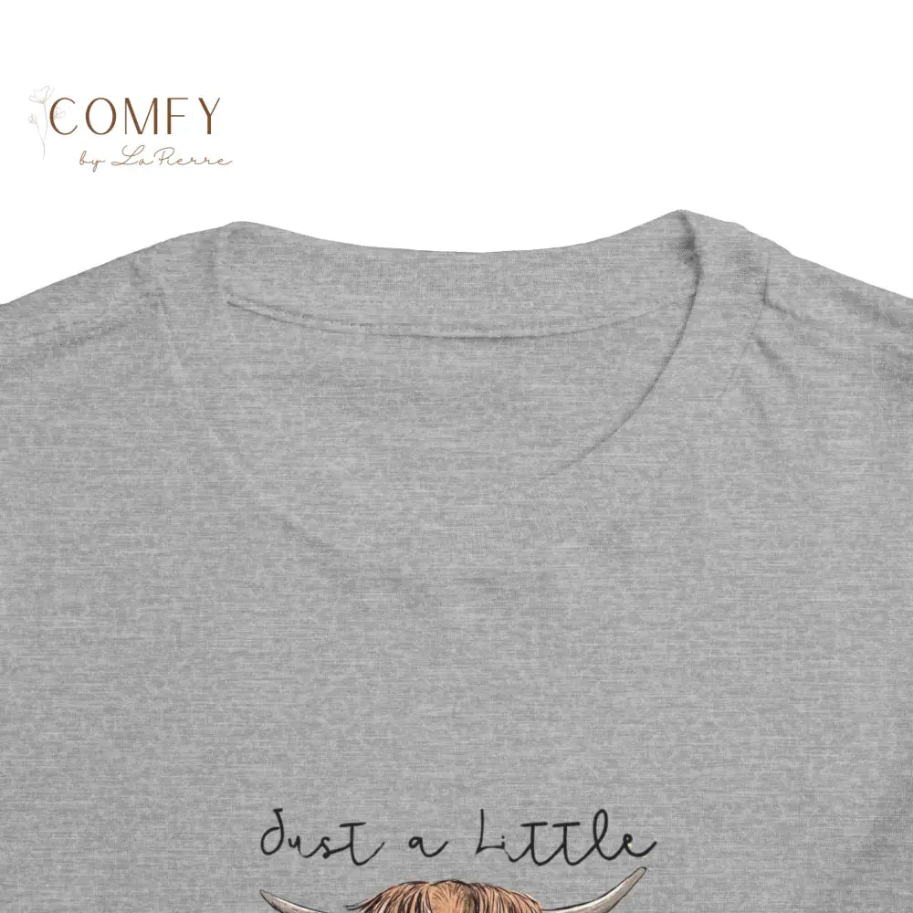 Just a Little Dramatic Highland Cow Toddler Shirt • Cute Funny Cow Kids Tee • Farm Animal Graphic T-Shirt • Soft
